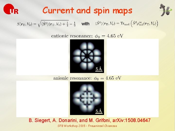 Current and spin maps with B. Siegert, A. Donarini, and M. Grifoni, ar. Xiv: