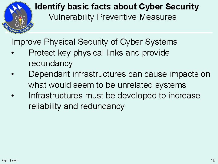 Identify basic facts about Cyber Security Vulnerability Preventive Measures Improve Physical Security of Cyber