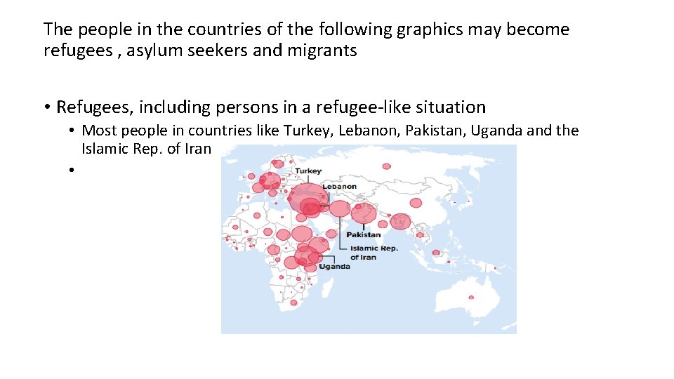 The people in the countries of the following graphics may become refugees , asylum