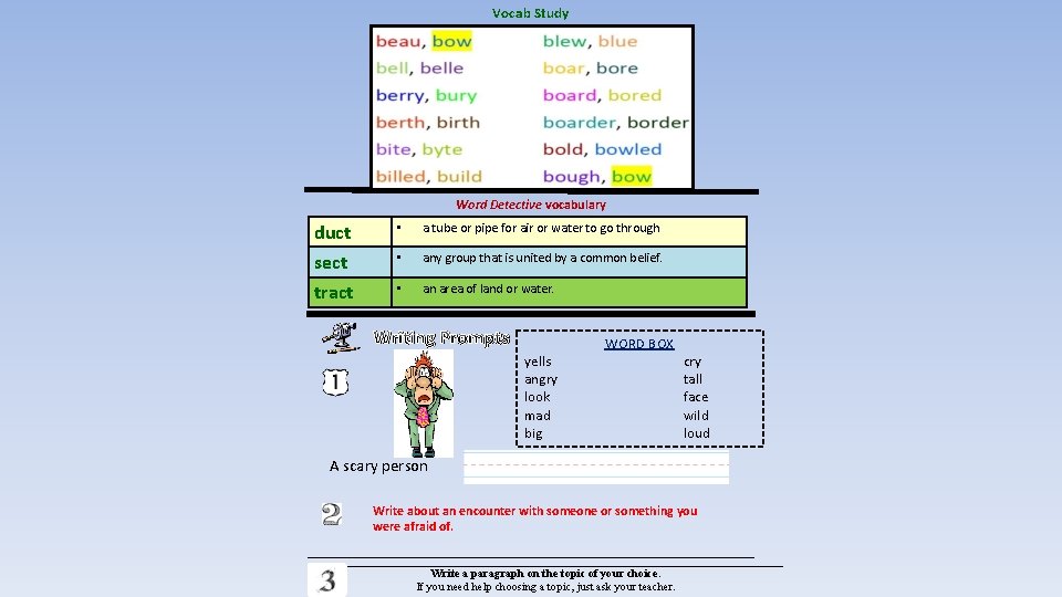 Vocab Study Word Detective vocabulary duct sect • a tube or pipe for air