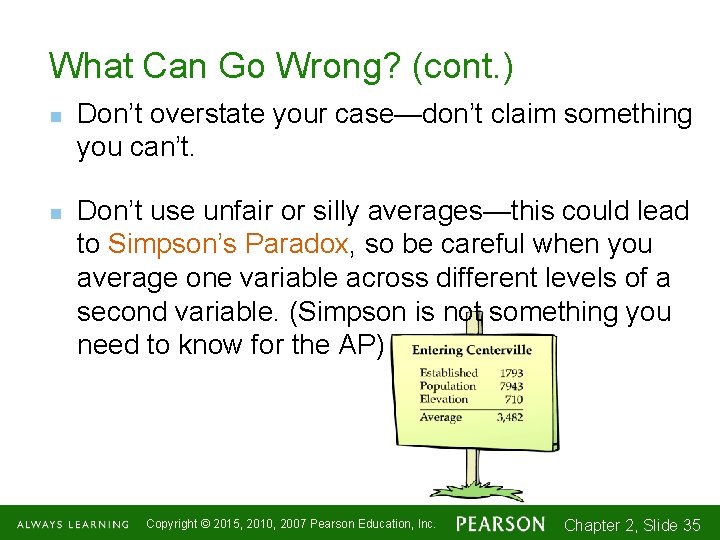 What Can Go Wrong? (cont. ) n n Don’t overstate your case—don’t claim something