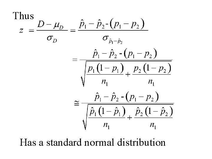 Thus Has a standard normal distribution 