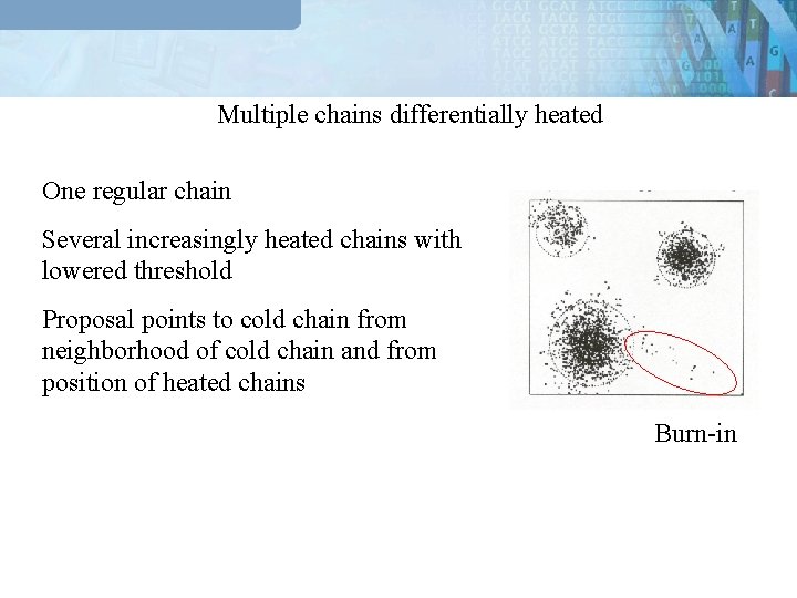 Multiple chains differentially heated One regular chain Several increasingly heated chains with lowered threshold