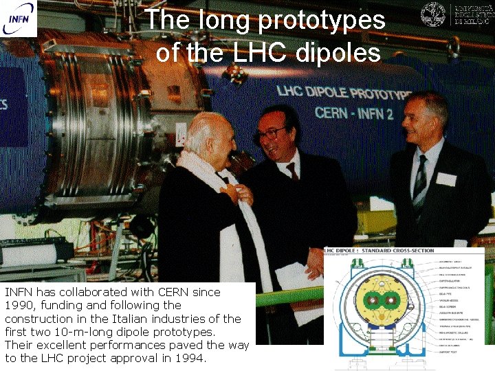 The long prototypes of the LHC dipoles INFN has collaborated with CERN since 1990,