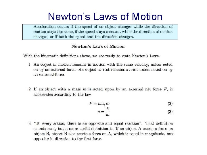 Newton’s Laws of Motion 