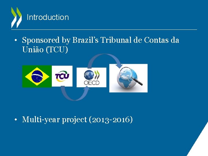 Introduction • Sponsored by Brazil’s Tribunal de Contas da União (TCU) • Multi-year project