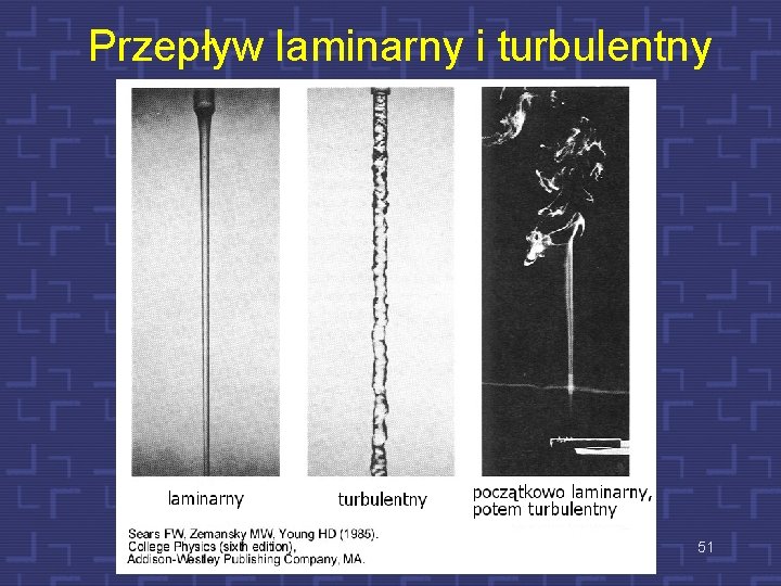 Przepływ laminarny i turbulentny 51 