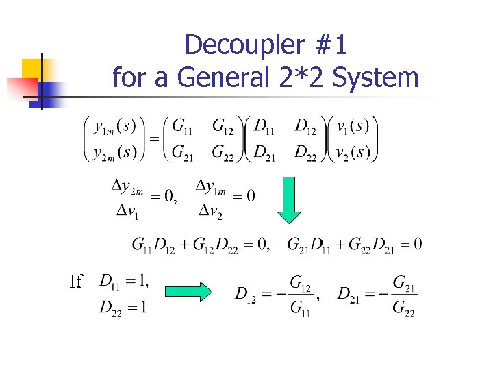 Decoupler #1 for a General 2*2 System If 