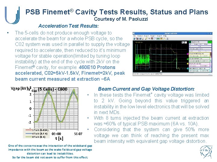 PSB Finemet® Cavity Tests Results, Status and Plans • Courtesy of M. Paoluzzi Acceleration