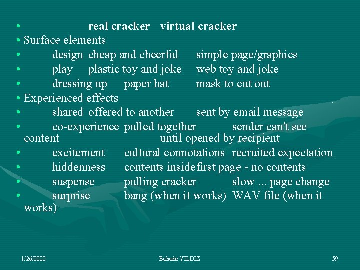  • real cracker virtual cracker • Surface elements • design cheap and cheerful