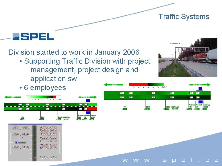 Traffic Systems Division started to work in January 2006 • Supporting Traffic Division with