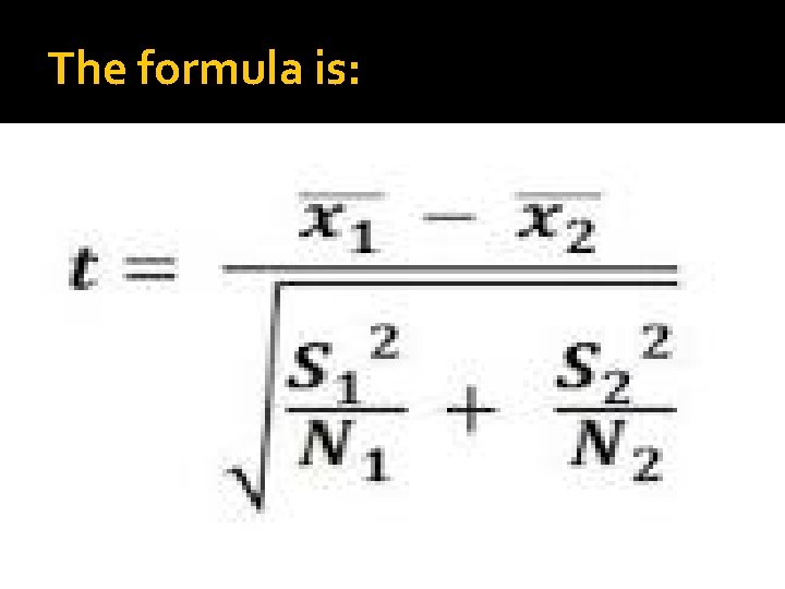 The formula is: 