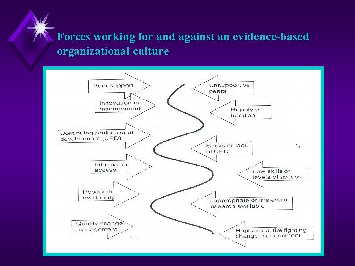 Forces working for and against an evidence-based organizational culture 