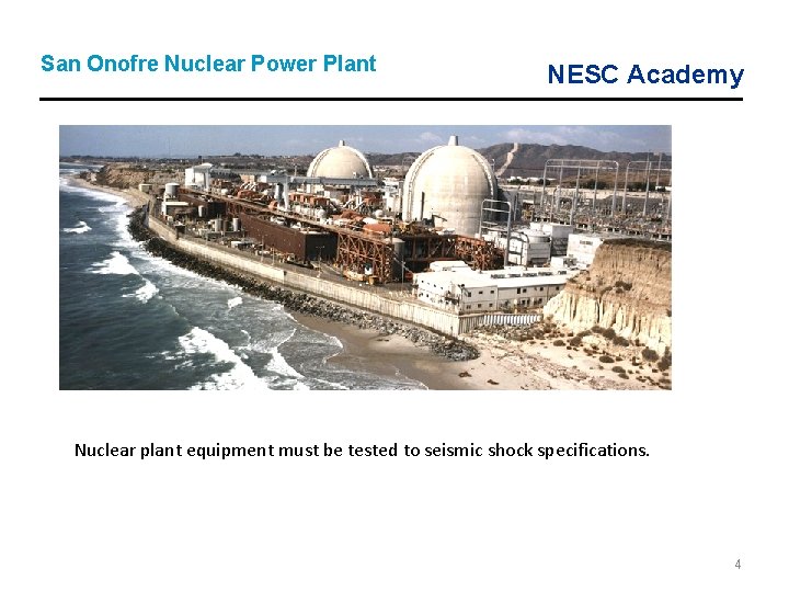 San Onofre Nuclear Power Plant NESC Academy Nuclear plant equipment must be tested to