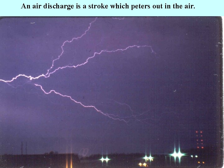 An air discharge is a stroke which peters out in the air. 