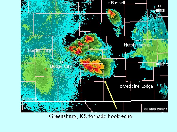 Greensburg, KS tornado hook echo 