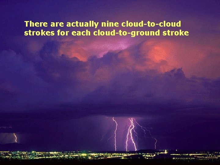 There actually nine cloud-to-cloud strokes for each cloud-to-ground stroke 