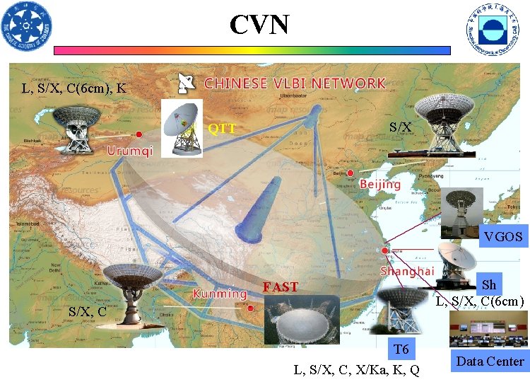 CVN L, S/X, C(6 cm), K S/X QTT VGOS FAST S/X, C T 6