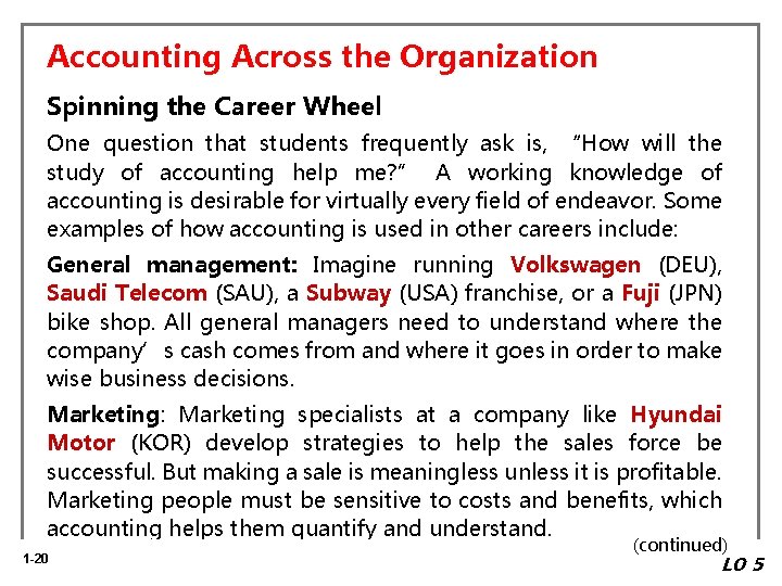 Accounting Across the Organization Spinning the Career Wheel One question that students frequently ask