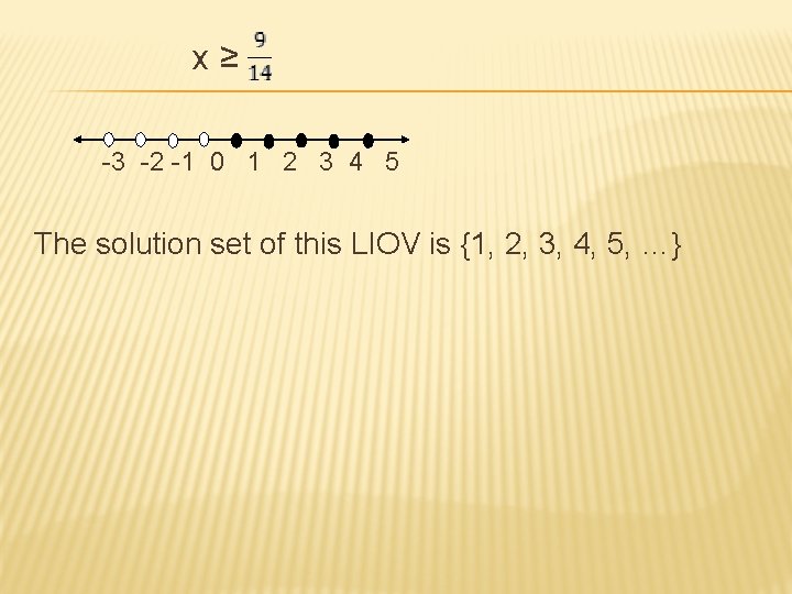 x≥ -3 -2 -1 0 1 2 3 4 5 The solution set of