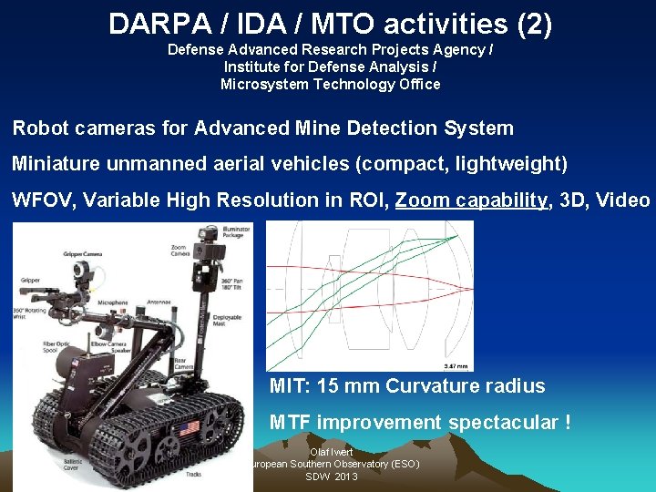 DARPA / IDA / MTO activities (2) Defense Advanced Research Projects Agency / Institute