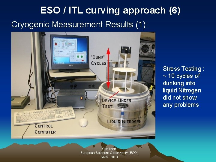 ESO / ITL curving approach (6) Cryogenic Measurement Results (1): Stress Testing : ~