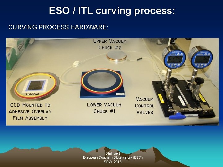 ESO / ITL curving process: CURVING PROCESS HARDWARE: Olaf Iwert European Southern Observatory (ESO)