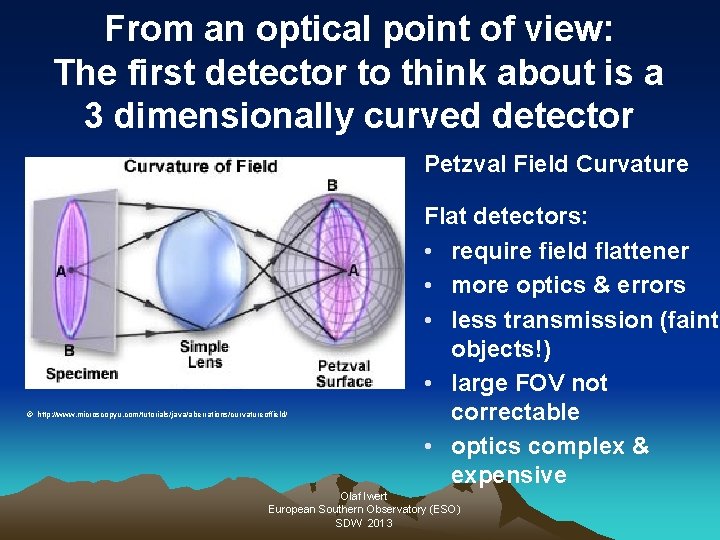 From an optical point of view: The first detector to think about is a