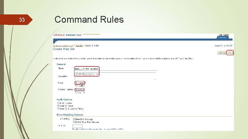 33 Command Rules 