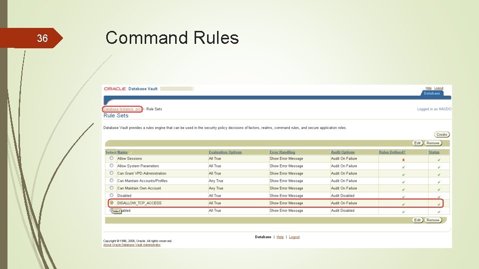 36 Command Rules 