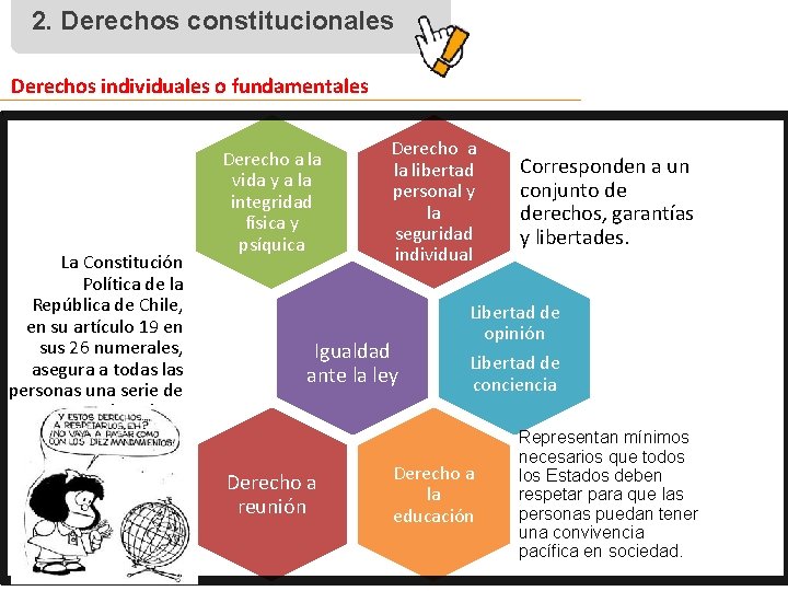 2. Derechos constitucionales Derechos individuales o fundamentales La Constitución Política de la República de