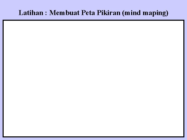 Latihan : Membuat Peta Pikiran (mind maping) 