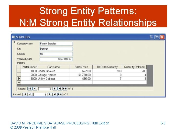 Strong Entity Patterns: N: M Strong Entity Relationships DAVID M. KROENKE’S DATABASE PROCESSING, 10