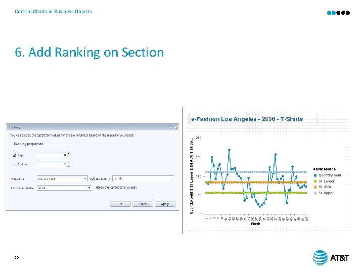 Control Charts in Business Objects 6. Add Ranking on Section 10 