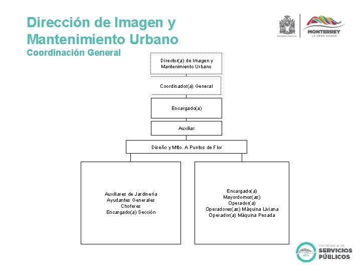 Dirección de Imagen y Mantenimiento Urbano Coordinación General Director(a) de Imagen y Mantenimiento Urbano