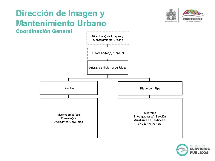 Dirección de Imagen y Mantenimiento Urbano Coordinación General Director(a) de Imagen y Mantenimiento Urbano