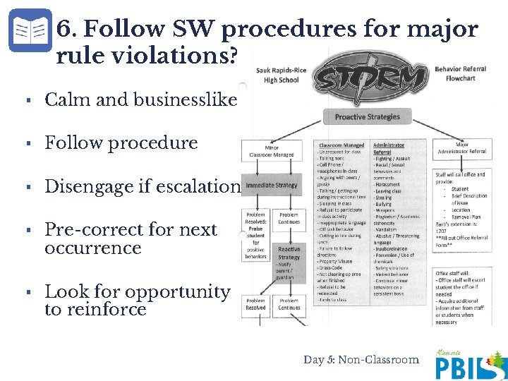 6. Follow SW procedures for major rule violations? ▪ Calm and businesslike ▪ Follow