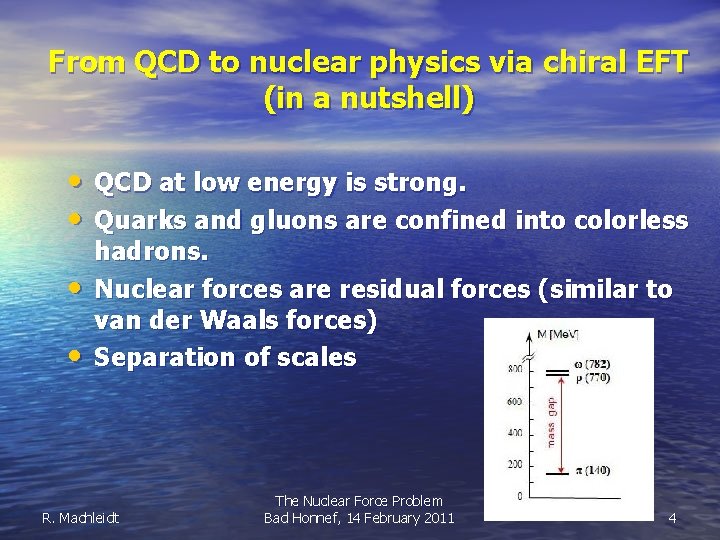 From QCD to nuclear physics via chiral EFT (in a nutshell) • QCD at