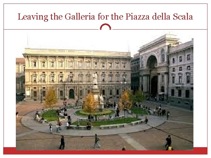 Leaving the Galleria for the Piazza della Scala 