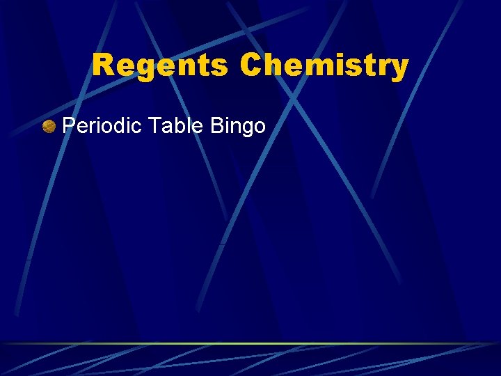 Regents Chemistry Periodic Table Bingo 