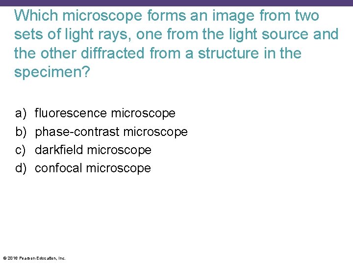 Which microscope forms an image from two sets of light rays, one from the