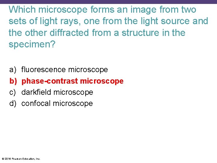 Which microscope forms an image from two sets of light rays, one from the