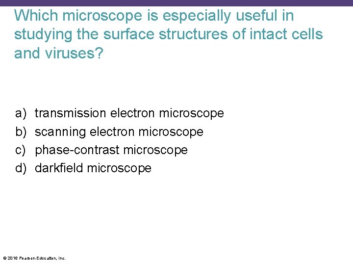 Which microscope is especially useful in studying the surface structures of intact cells and