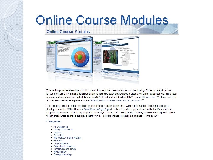 Online Course Modules 
