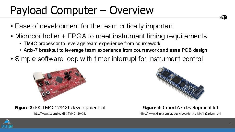 Payload Computer – Overview • Ease of development for the team critically important •