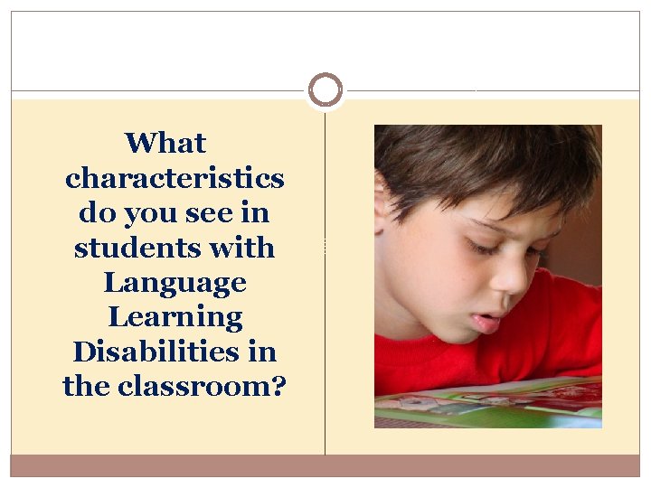What characteristics do you see in students with Language Learning Disabilities in the classroom?