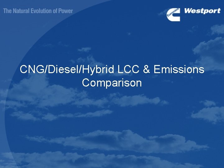 CNG/Diesel/Hybrid LCC & Emissions Comparison 