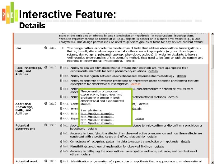 Interactive Feature: Details 