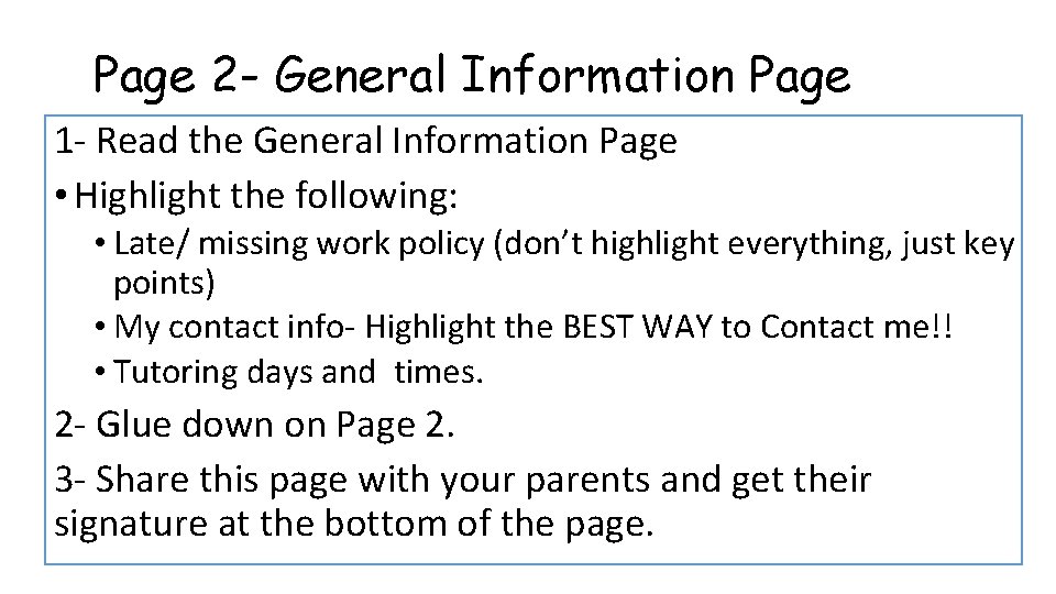 Page 2 - General Information Page 1 - Read the General Information Page •