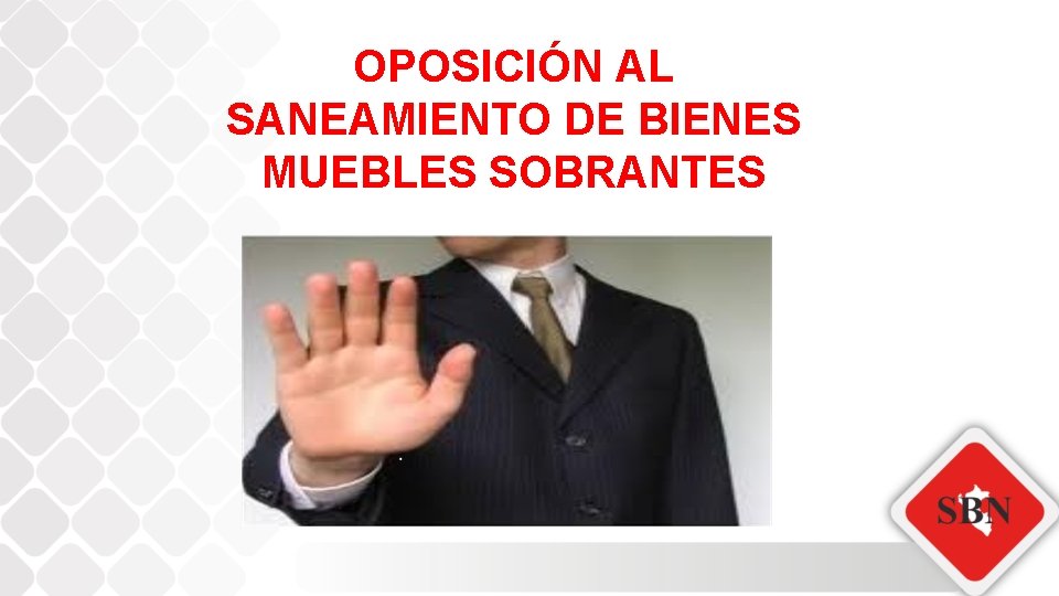 OPOSICIÓN AL SANEAMIENTO DE BIENES MUEBLES SOBRANTES 